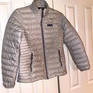 Patagonia down jacket.  Size M.  silver grey.